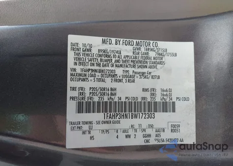 2011 Ford Focus Sel z USA, uszkodzony, nr VIN 1FAHP3HN1BW172303